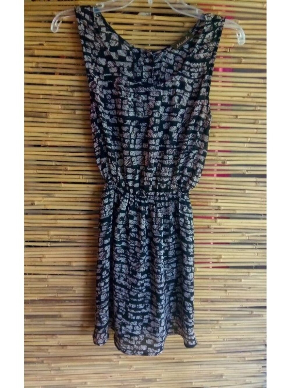 Maude M Black Tan Open Back Mini Dress